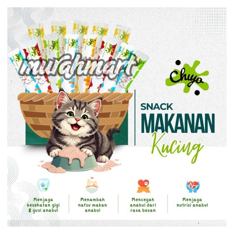 CHIYO Pet Strip Snack Kucing Penggemuk/ Snack Makanan Kucing Basah/ Makanan Wet Cat Food